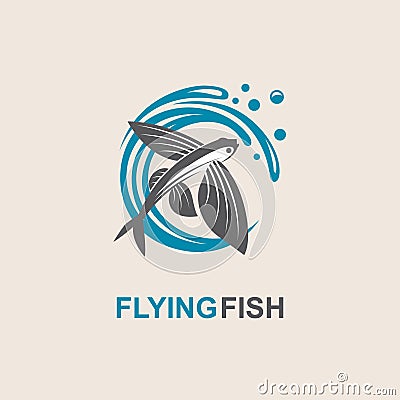 Flying fish icon Vector Illustration