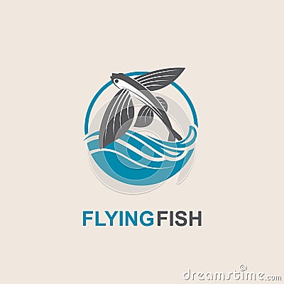 Flying fish icon Vector Illustration