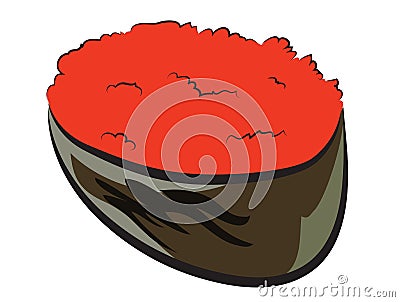 Flying Fish Roe Sushi Vector Illustration