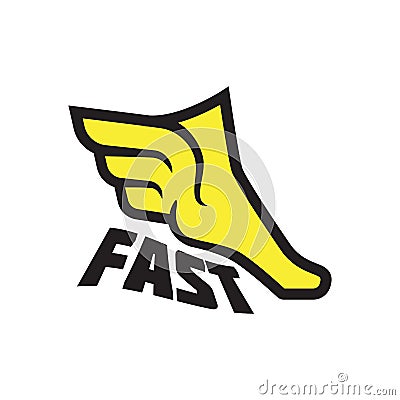 Flying foot, speed and power, mythology Vector Illustration