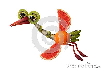 Flying fruit heron Stock Photo