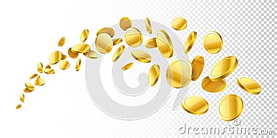 Flying gold coins Vector Illustration
