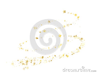 Flying gold star sparkle vector with white background. Vector Illustration