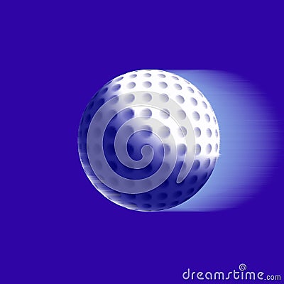 A flying golf ball Stock Photo