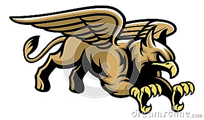 Flying griffin mascot Vector Illustration