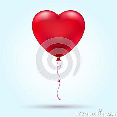 Flying heart balloon Vector Illustration