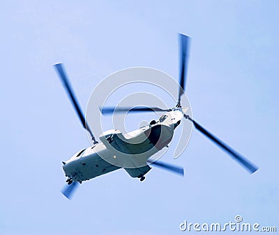 Flying Helicopter Stock Photo