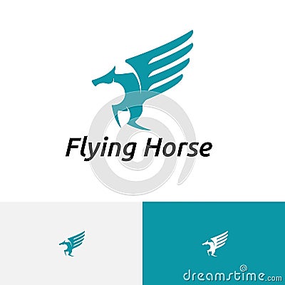 Flying Horse Wing Pegasus Beautiful Elegant Logo Stock Photo