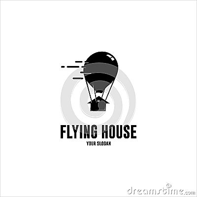Flying house logo Vector Illustration