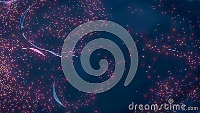 Flying inside Artificial Intelligence Digital Brain bid Data. Animation of thinking process. Future technology animation, AI deep Cartoon Illustration