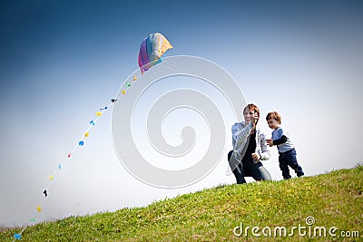 Flying a kite Stock Photo