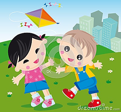 Flying kite Stock Photo