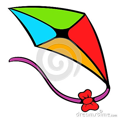 Flying kite icon, icon cartoon Vector Illustration