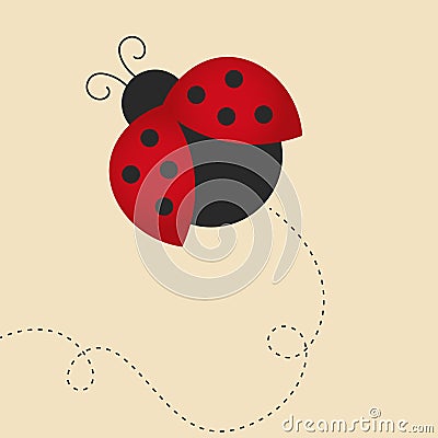 Flying lady bug Vector Illustration