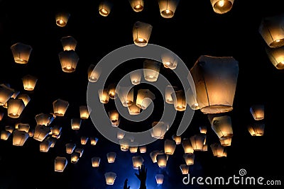 Pingxi lanter festival in Taiwan Stock Photo