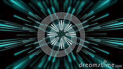 Flying lines into digital technologic tunnel. Futuristic technology abstract background with lines for network, big data, data Stock Photo