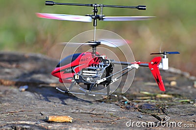 Flying little model of helicopter Editorial Stock Photo