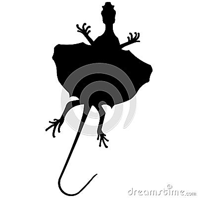 Flying lizard contour Vector Illustration