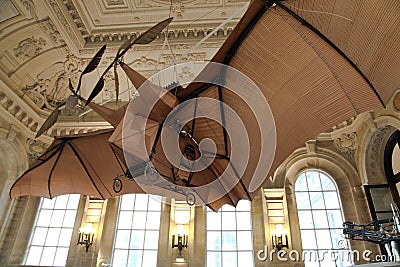 Flying machine - Invention Museum Paris France Editorial Stock Photo