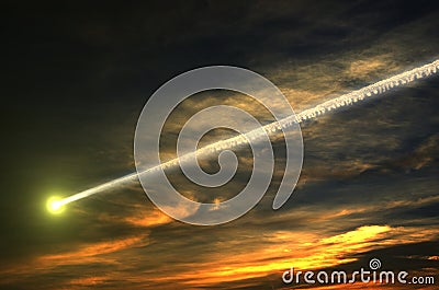 Flying meteor Stock Photo