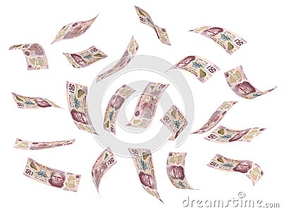 Flying Mexican Pesos Stock Photo