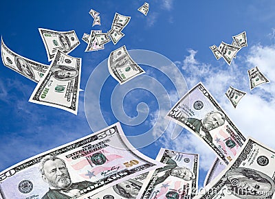 Flying Money Stock Photo