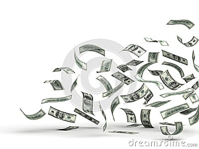 Flying Money (Dollar) Stock Photo