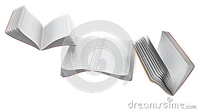 Flying notebooks. Stock Photo