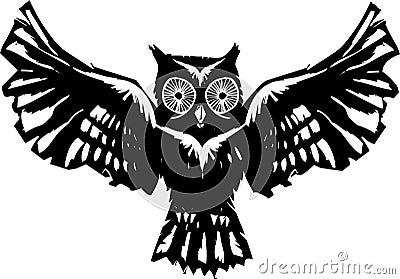 Flying Owl Vector Illustration