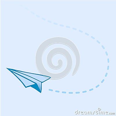 Flying paper airplane Vector Illustration