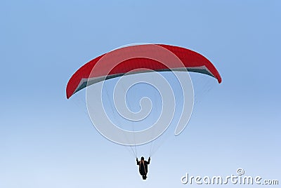 Flying paraplane Stock Photo