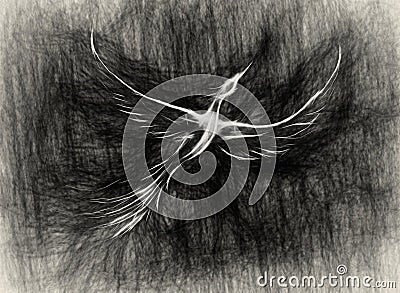 Flying phoenix bird as symbol of rebirth and new beginning. Stock Photo