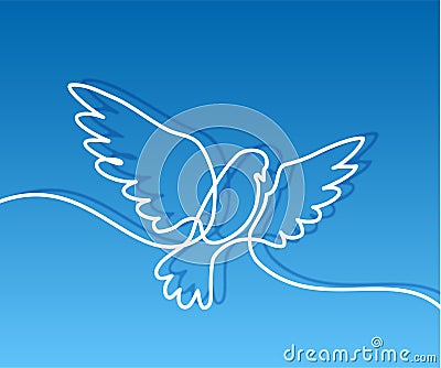 Flying pigeon logo Vector Illustration