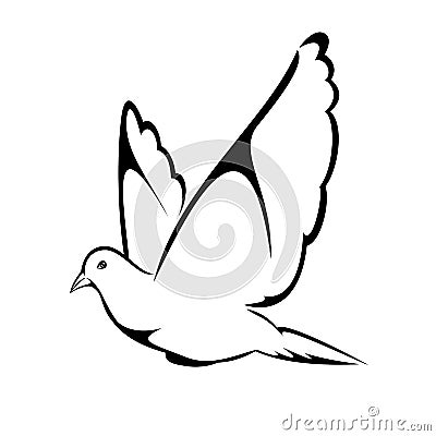 Flying Pigeon Vector Illustration