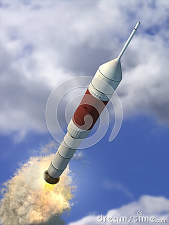 Flying rocket Cartoon Illustration