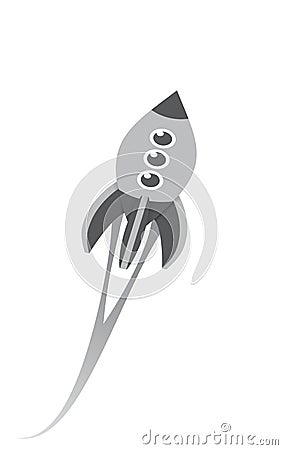 Flying rocket Cartoon Illustration