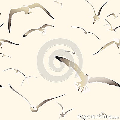 Flying seagulls Vector Illustration