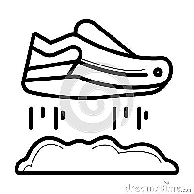 Flying shoe icon Cartoon Illustration