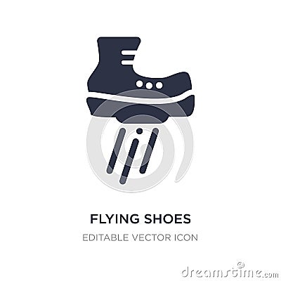 flying shoes icon on white background. Simple element illustration from Sports concept Vector Illustration