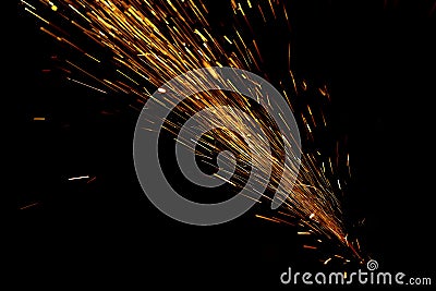 Flying sparks Stock Photo