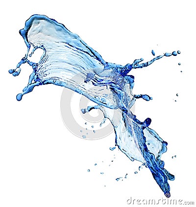 Flying splash blue liquid Stock Photo