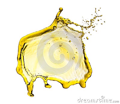 Flying splash yellow liquid Stock Photo