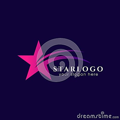 flying star logo design stock template. star vector icon Vector Illustration