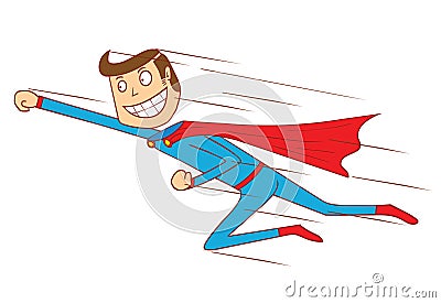 Flying super hero Vector Illustration