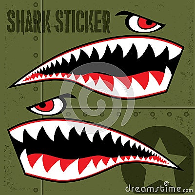 Flying Tiger Shark Sticker Vector Stock Photo