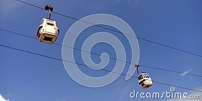 Flying trolley around the sky Editorial Stock Photo