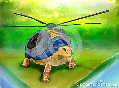 Flying Turtle Stock Photo