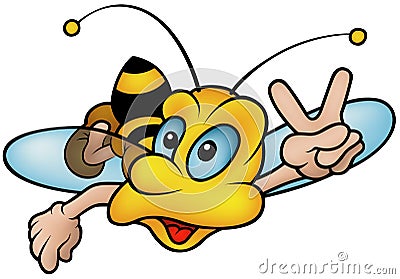 Flying Wasp Vector Illustration