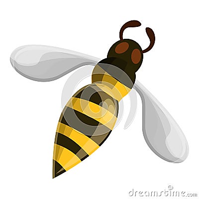 Flying wasp icon, cartoon style Vector Illustration