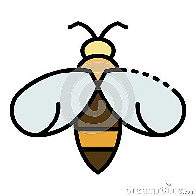 Flying wasp icon color outline vector Stock Photo